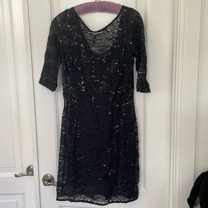 Monique Lhuillier sequin and lace dress 10